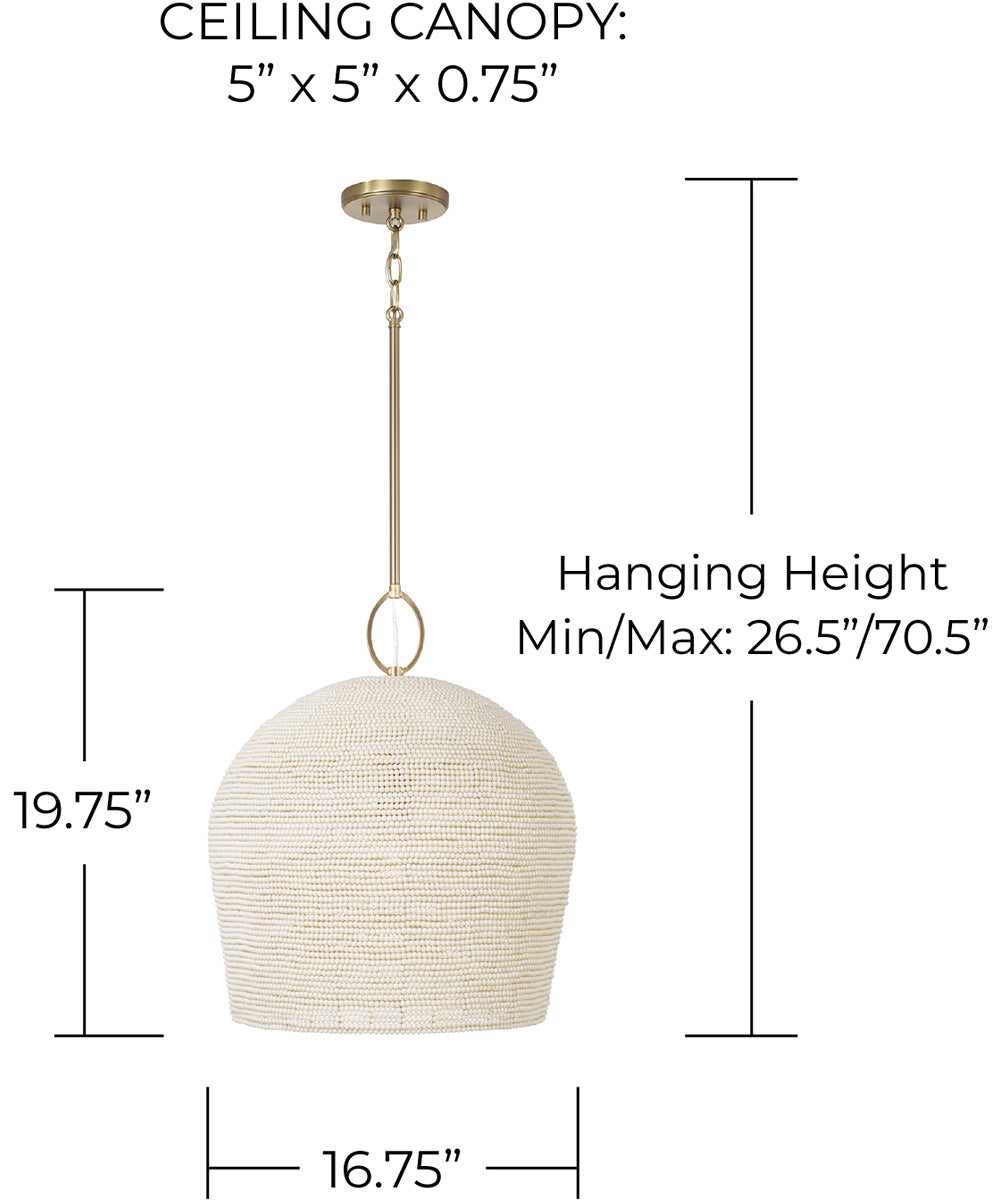 Natalia 1-Light Pendant Aged Brass
