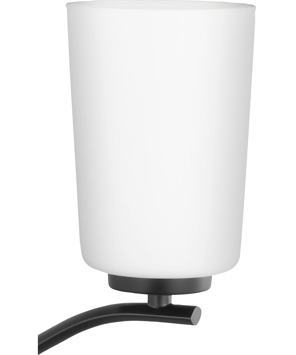 Adley 3-Light Etched White Glass Semi-Flush Convertible Light Matte Black