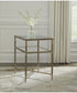 Cloverty Rectangular End Table Aged Gold