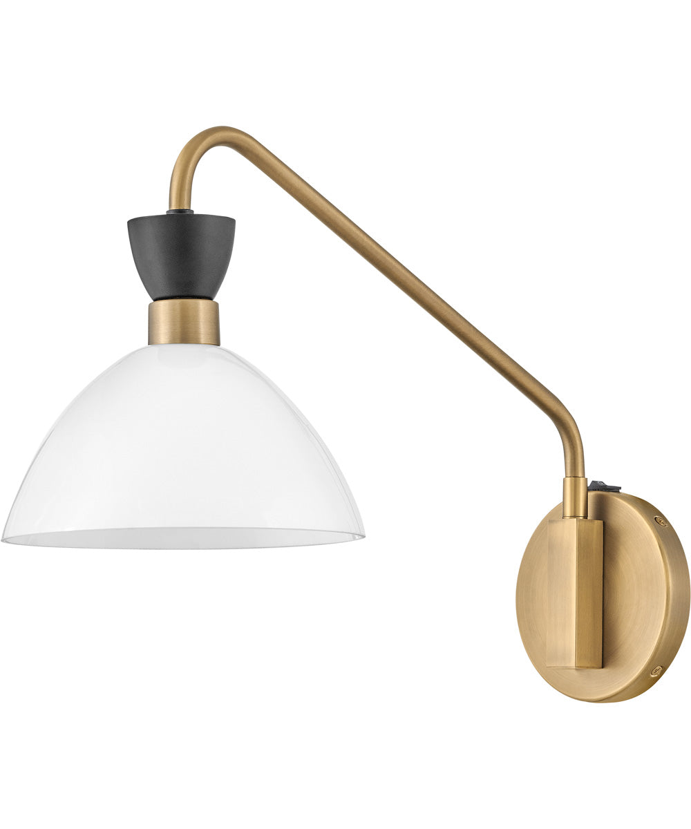 Simon 1-Light Medium Single Light Plug-In Sconce in Black