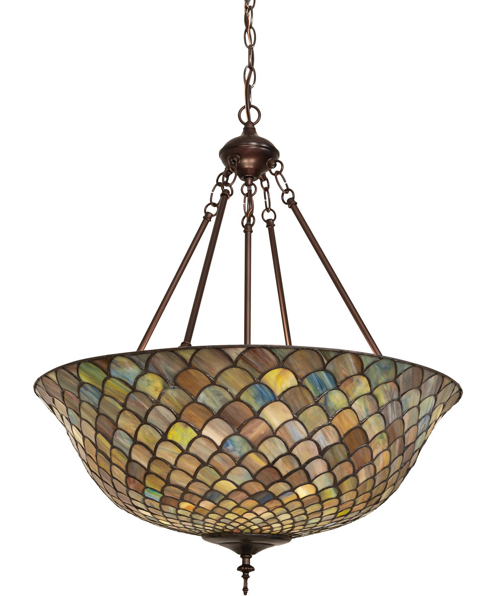24" Wide Tiffany Fishscale Inverted Pendant