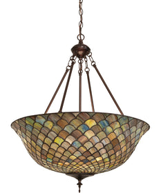 24" Wide Tiffany Fishscale Inverted Pendant
