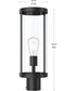Kagen Outdoor Post Light with Clear Glass Panels Matte Black