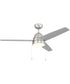 Cozy 52" 3-Blade Ceiling Fan 1-Light Fan Brushed Polished Nickel