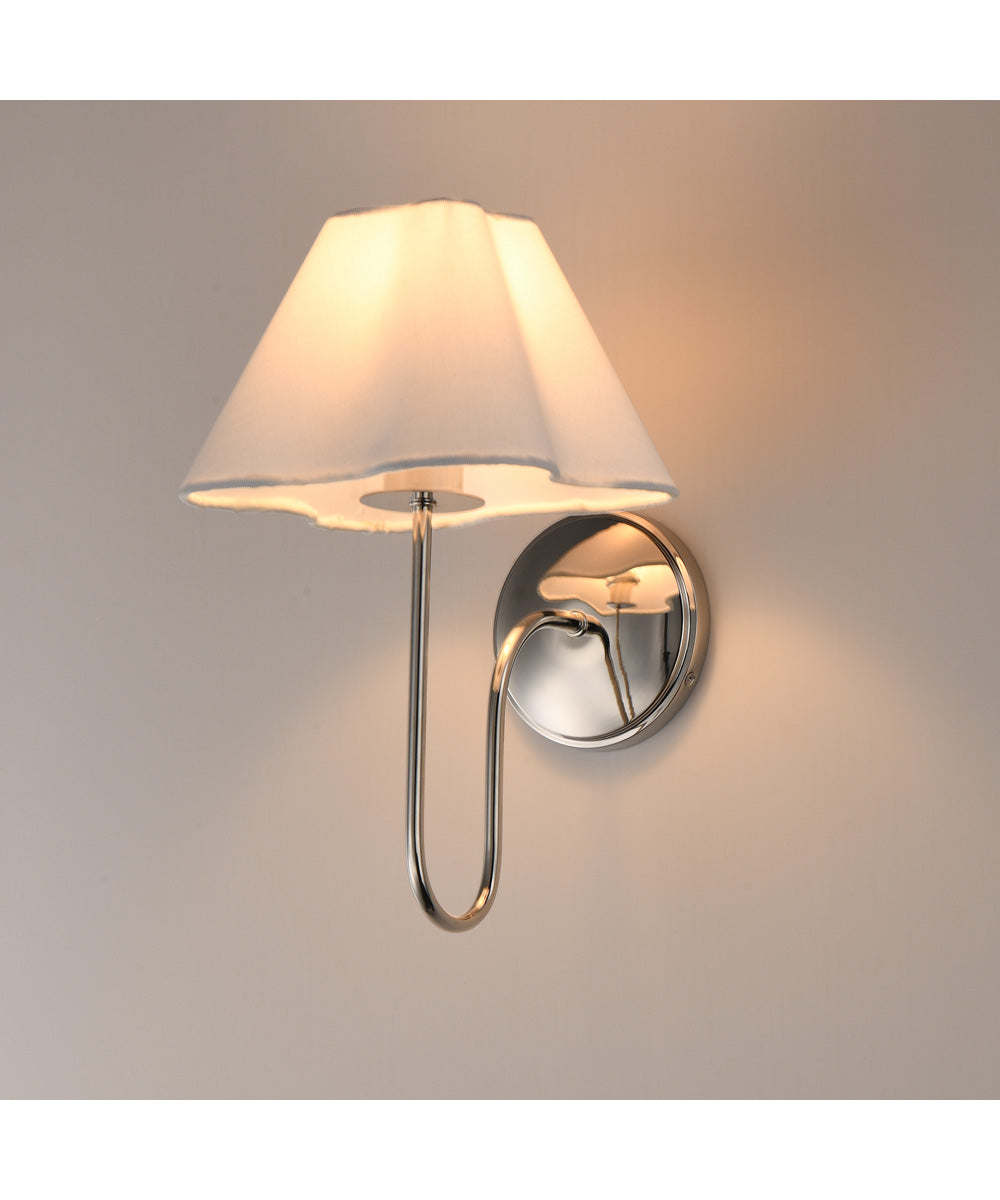 Saxon 1-Light Wall Sconce Polished Nickel