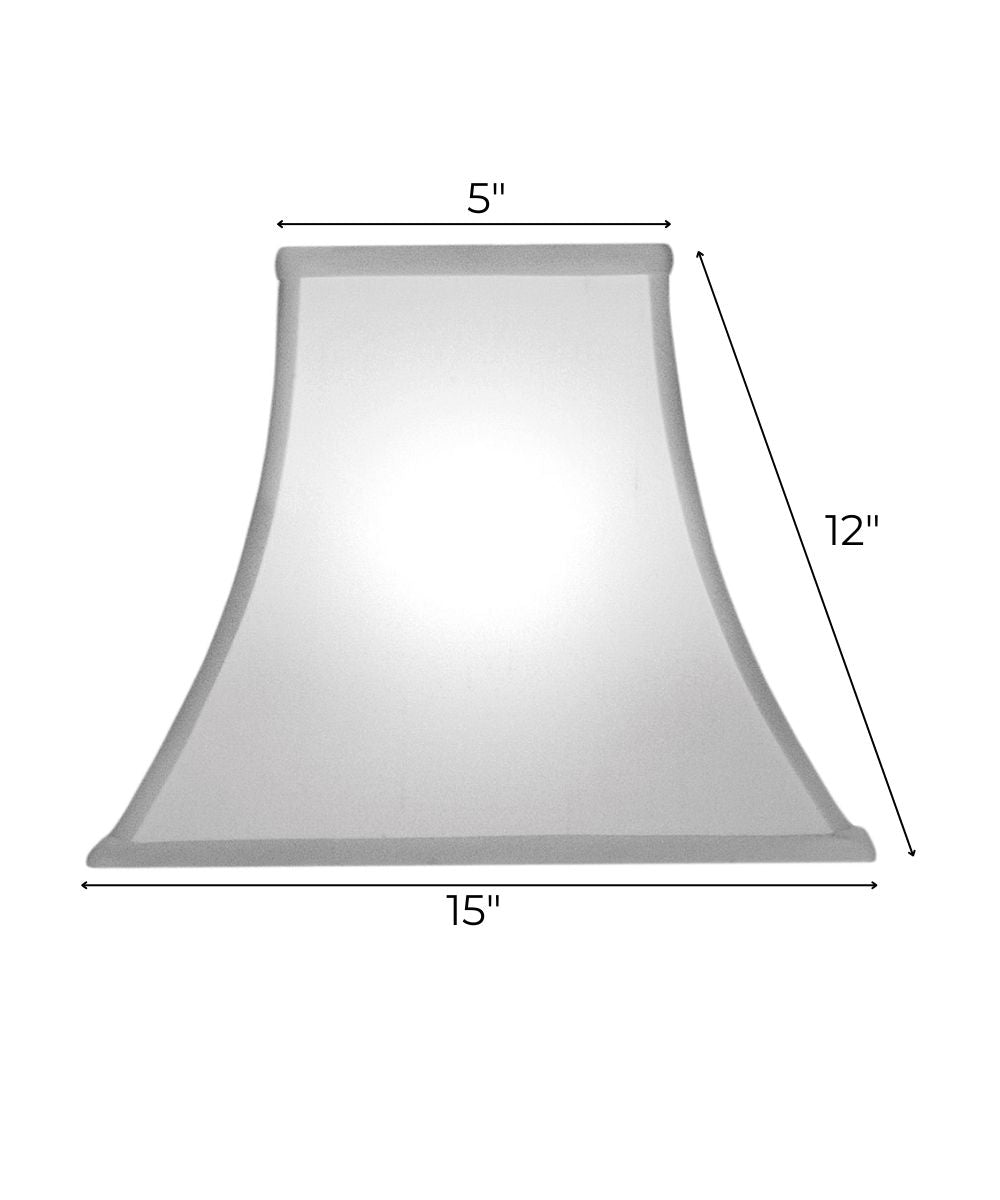 5x15x12 Off White Silk Shantung Square Bell Hardback Lampshade