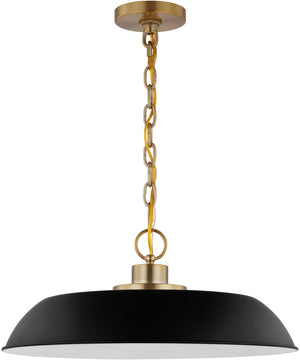 Colony 1-Light Pendant Matte Black / Burnished Brass