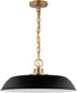 Colony 1-Light Pendant Matte Black / Burnished Brass