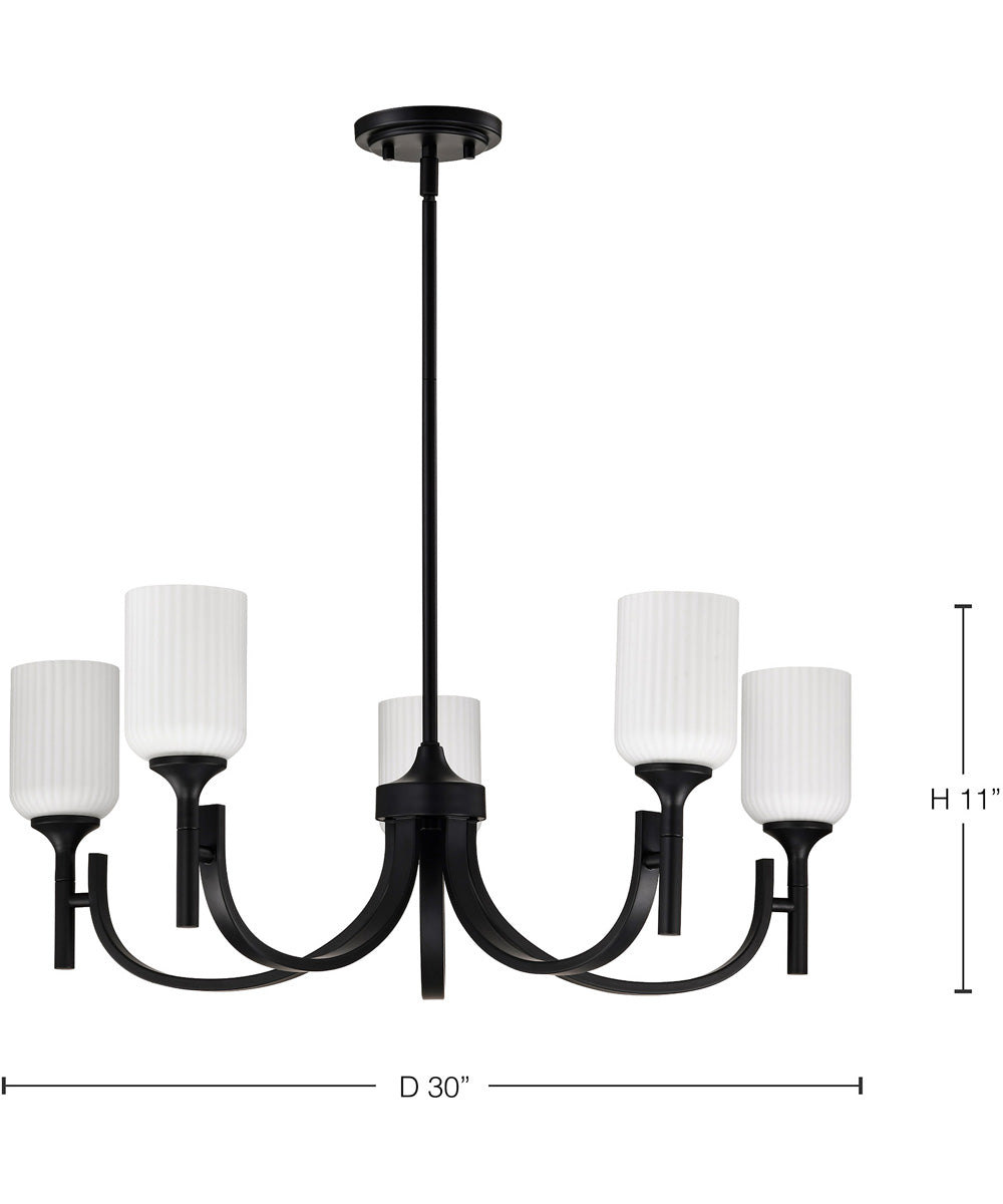 Solara 5-Light Chandelier Matte Black