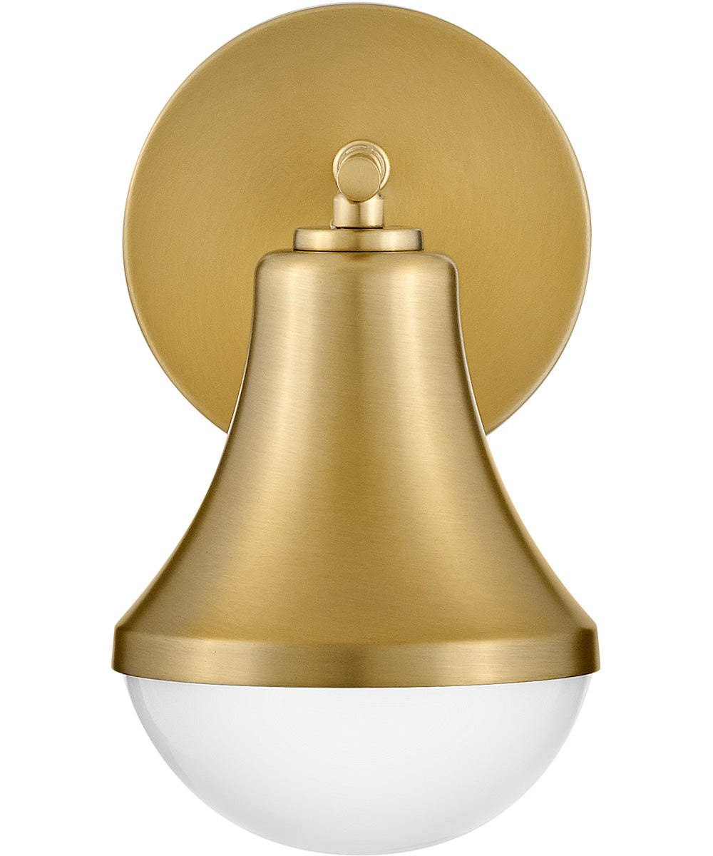 Haddie 1-Light Small Single Light Vanity in Lacquered Brass