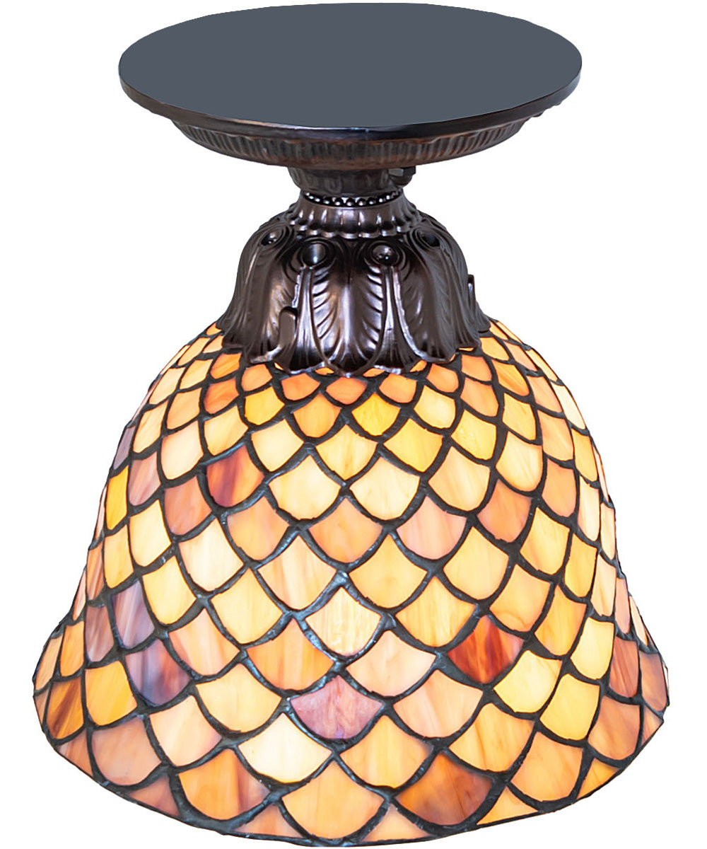 8" Wide Tiffany Fishscale Flushmount