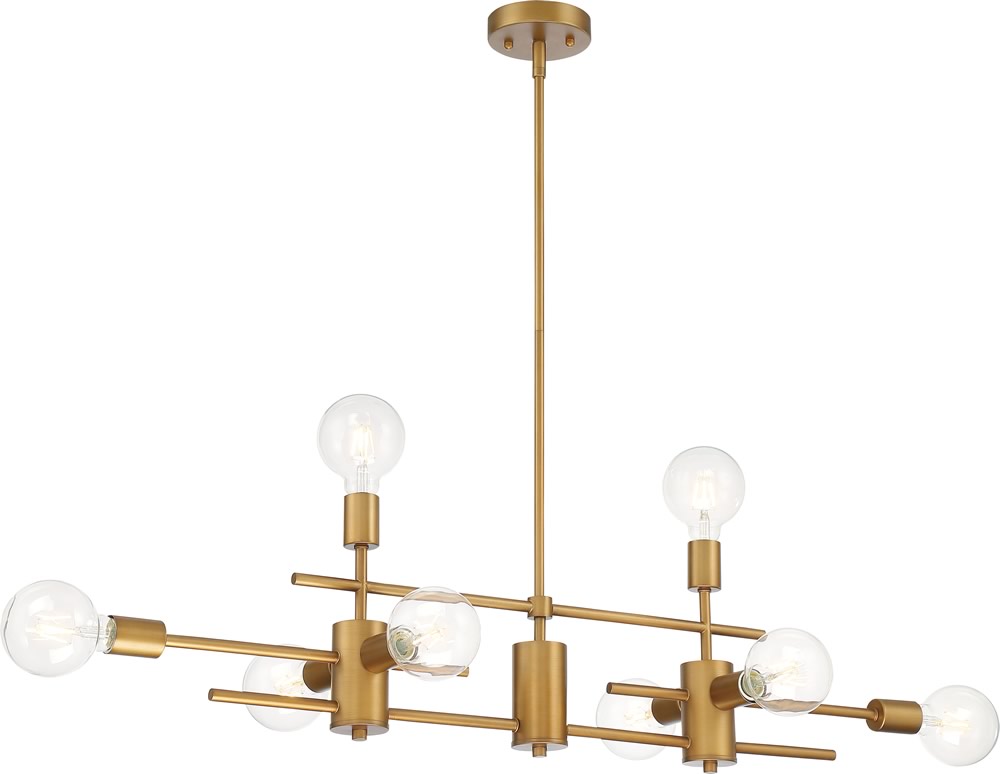 45"W Delphi 8-Light Pendant Aged Gold