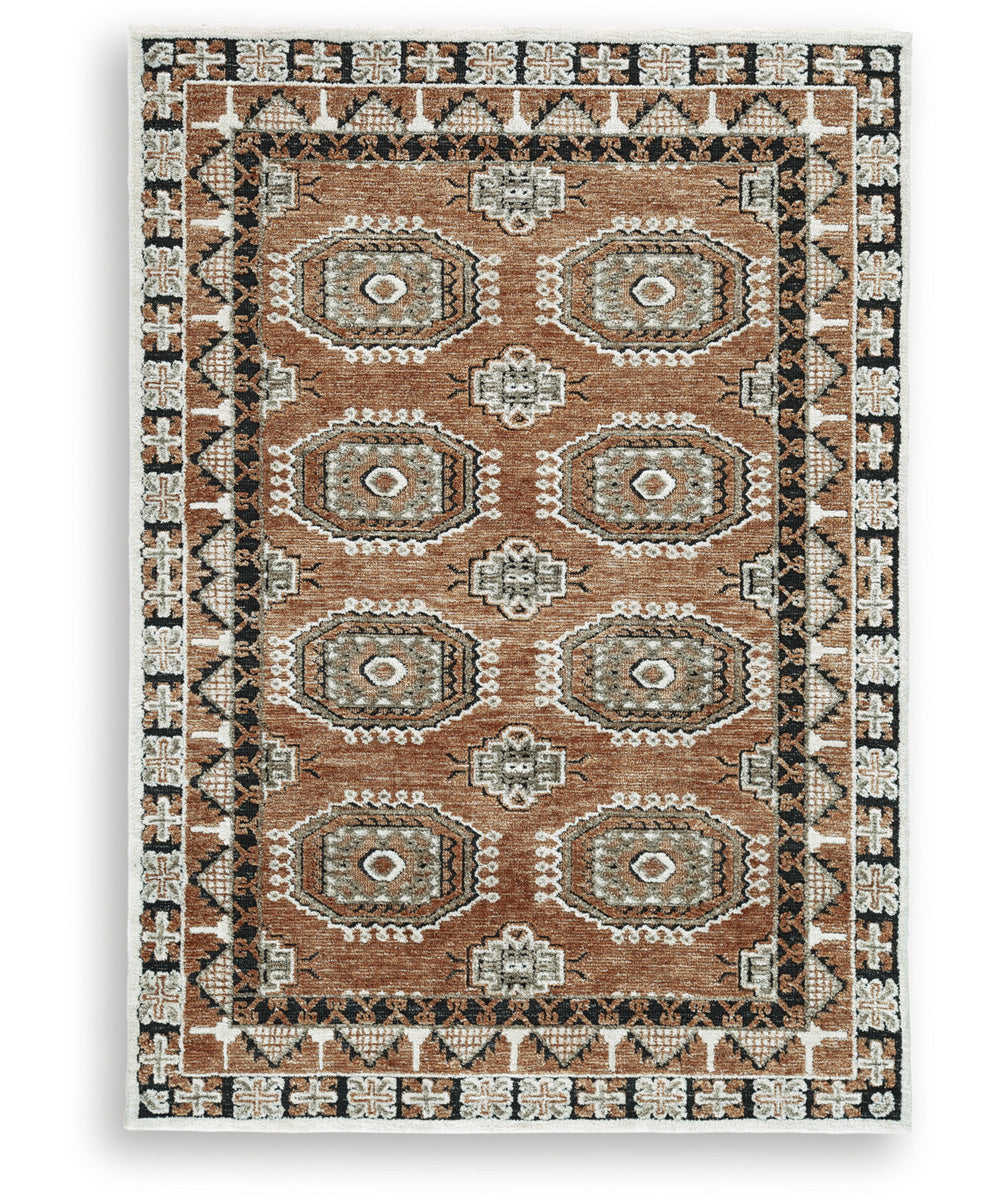 Qaabiz Medium Rug Sienna/Ivory/Black