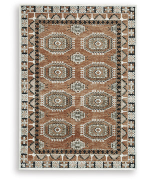 Qaabiz Medium Rug Sienna/Ivory/Black