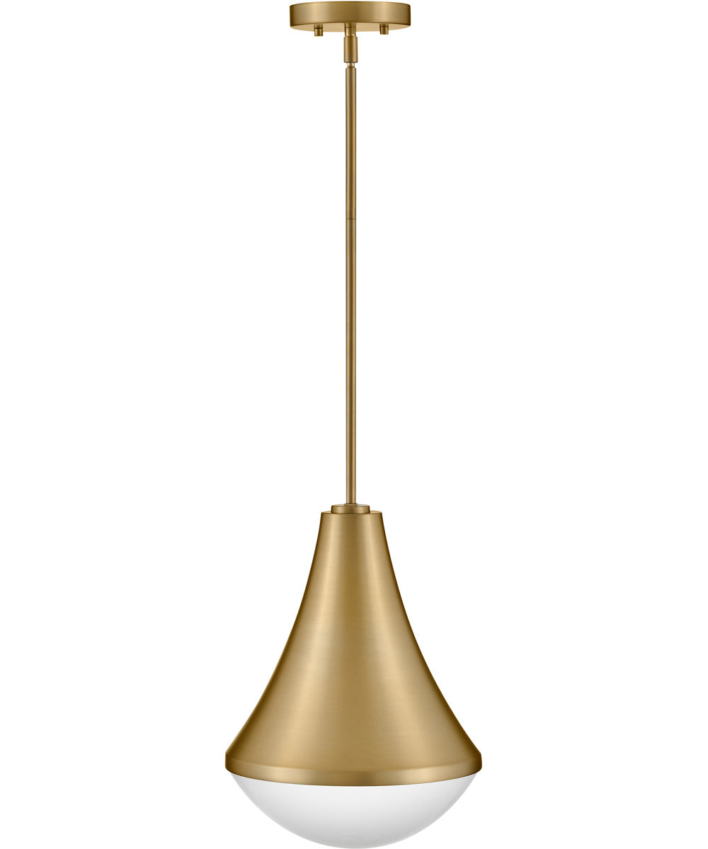 Haddie 1-Light Small Pendant in Lacquered Brass