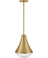 Haddie 1-Light Small Pendant in Lacquered Brass