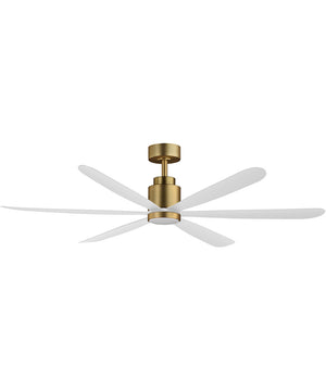 Petals 60 inch 6-Blade Fan w LED White/Natural Aged Brass