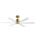 Petals 60 inch 6-Blade Fan w LED White/Natural Aged Brass