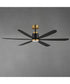 Petals 60 inch 6-Blade Fan w LED Black / Gold