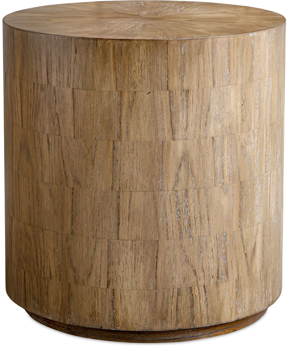 Nevis Wood Cylinder Side Table