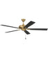 Eos 60" 5-blade ceiling fan with no light kit Fan Satin Brass