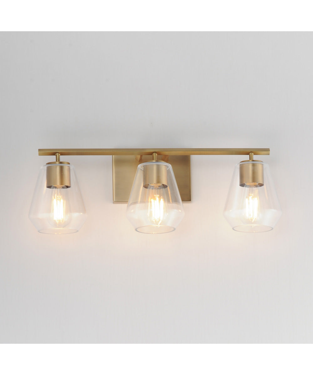 Geode 3-Light Bath Vanity Natural Aged Brass