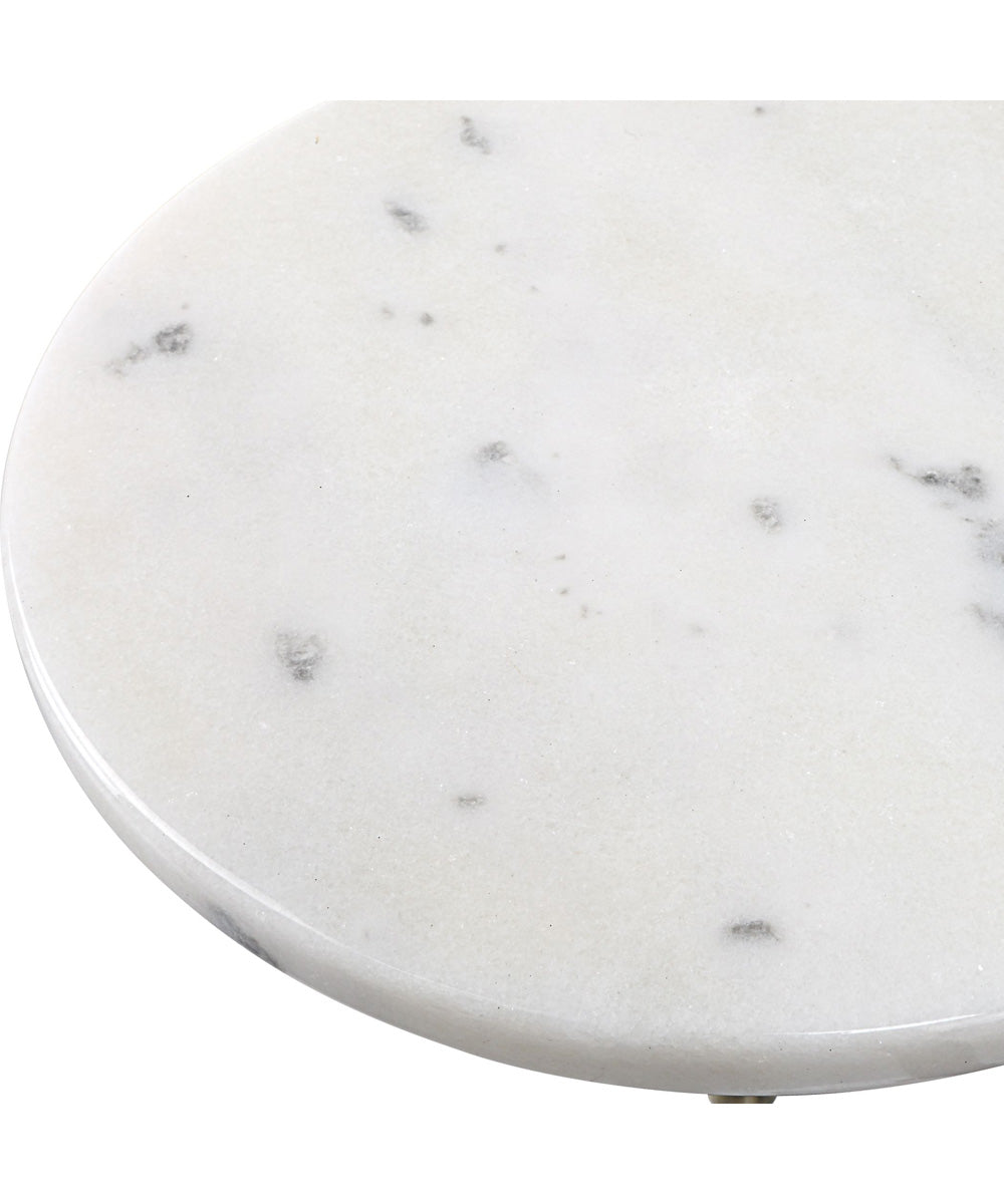 Sentry White Marble Accent Table