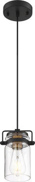 5"W Antebellum 1-Light Pendant Black