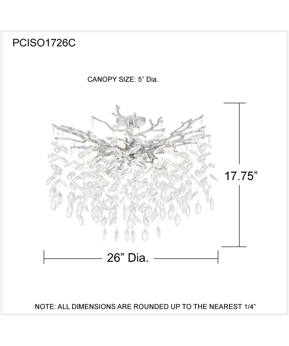 Isobel 8-light Semi Flush Mount Polished Chrome