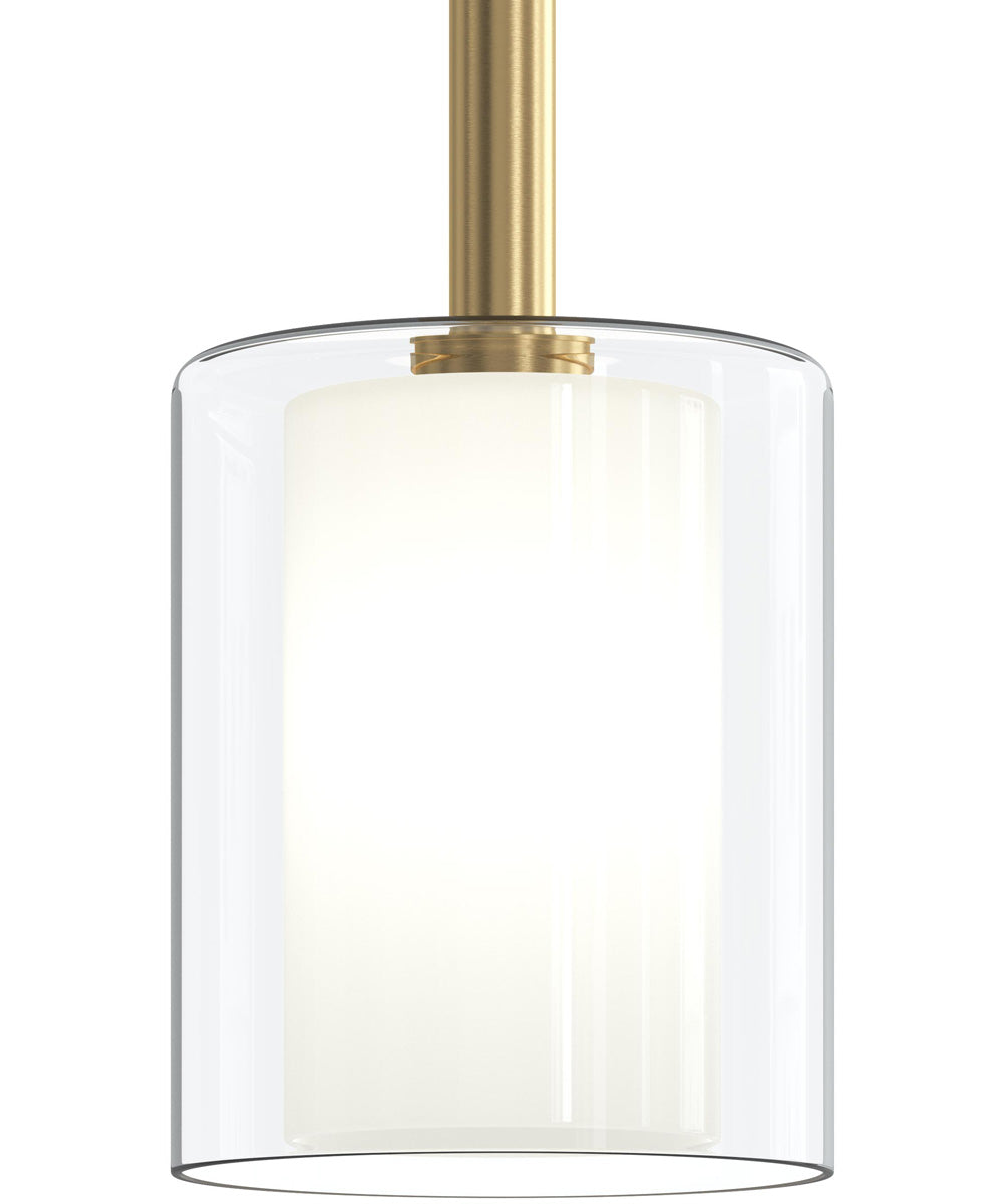 Mack 1-Light Pendant with Layered Glass Shade Brushed Gold