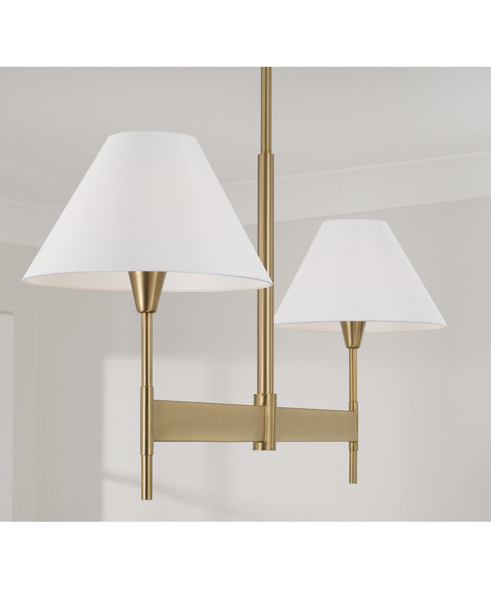 Leland 2 -Light-Linear Chandelier Aged Brass