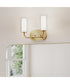 Mack 2-Light Vanity Light with Layered Glass Shades Brushed Gold