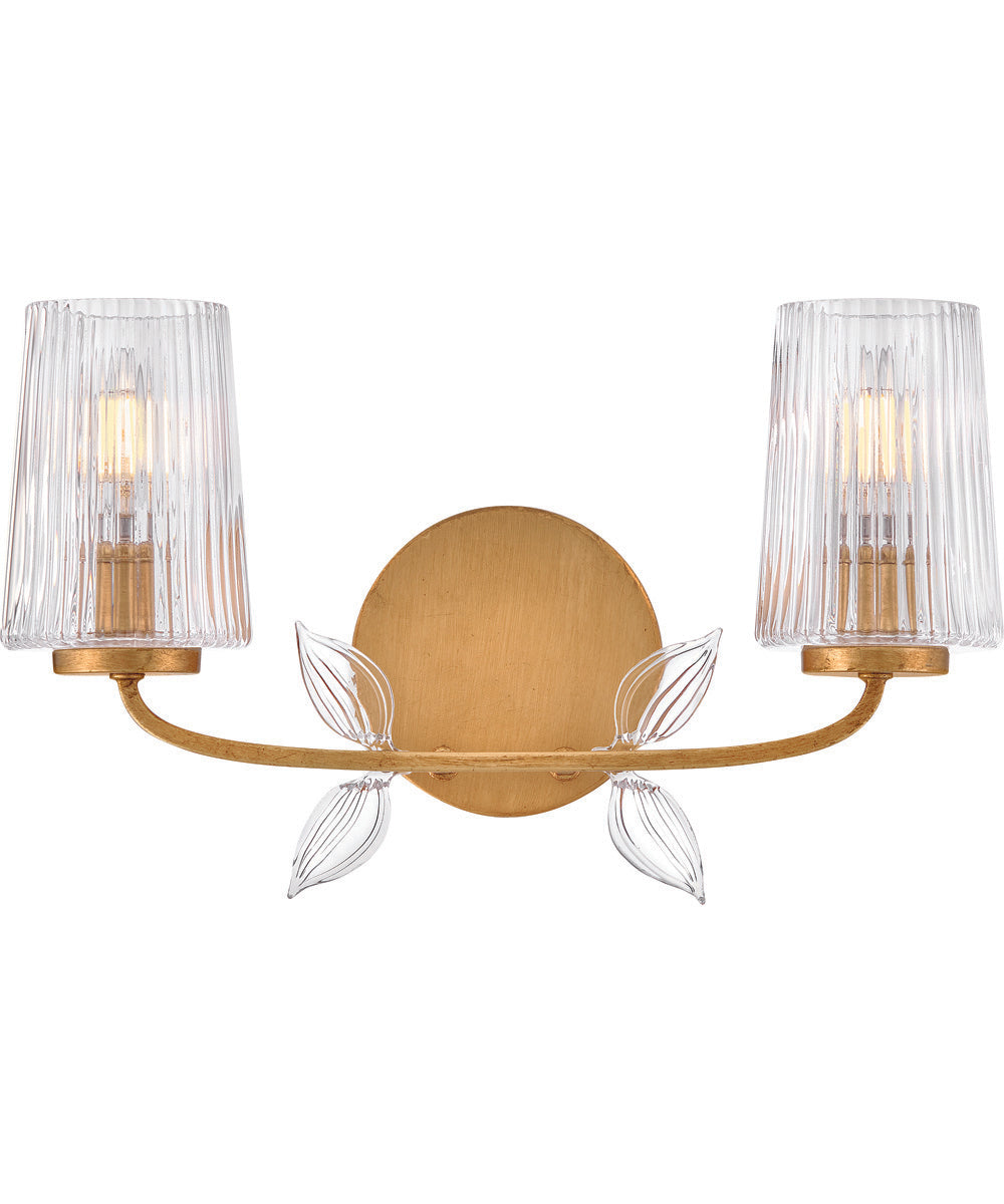 Aliso 2-Light Small Two Light Vanity in Distressed Brass