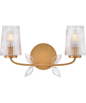 Aliso 2-Light Small Two Light Vanity in Distressed Brass