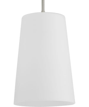 Clarion 1-Light Etched White Pendant P500430 Brushed Nickel