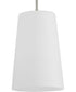 Clarion 1-Light Etched White Pendant P500430 Brushed Nickel