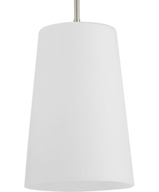 Clarion 1-Light Etched White Pendant P500430 Brushed Nickel