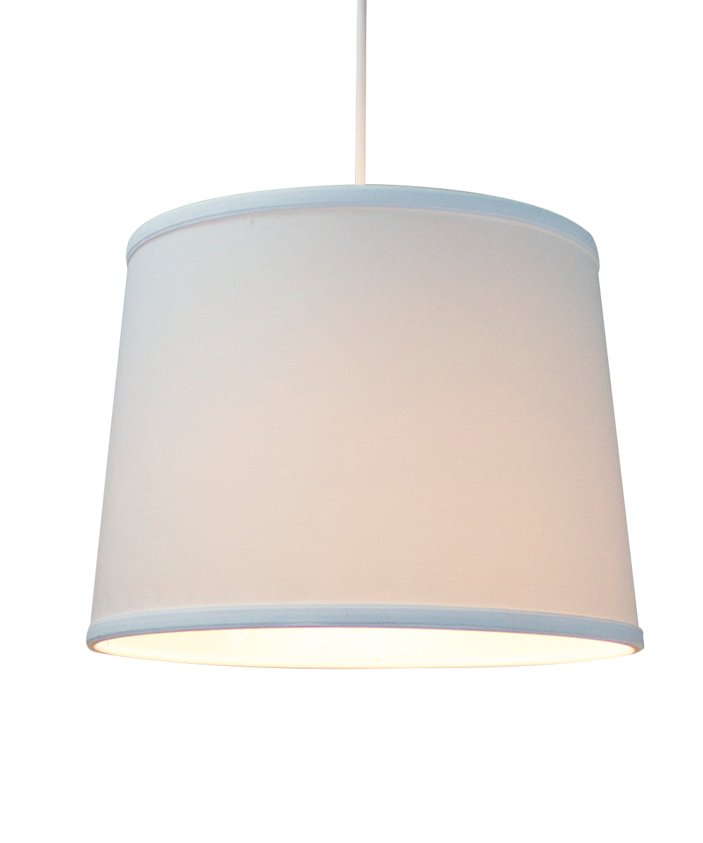 14"W 1 Light Swag Plug-In Pendant  White Shade White Cord