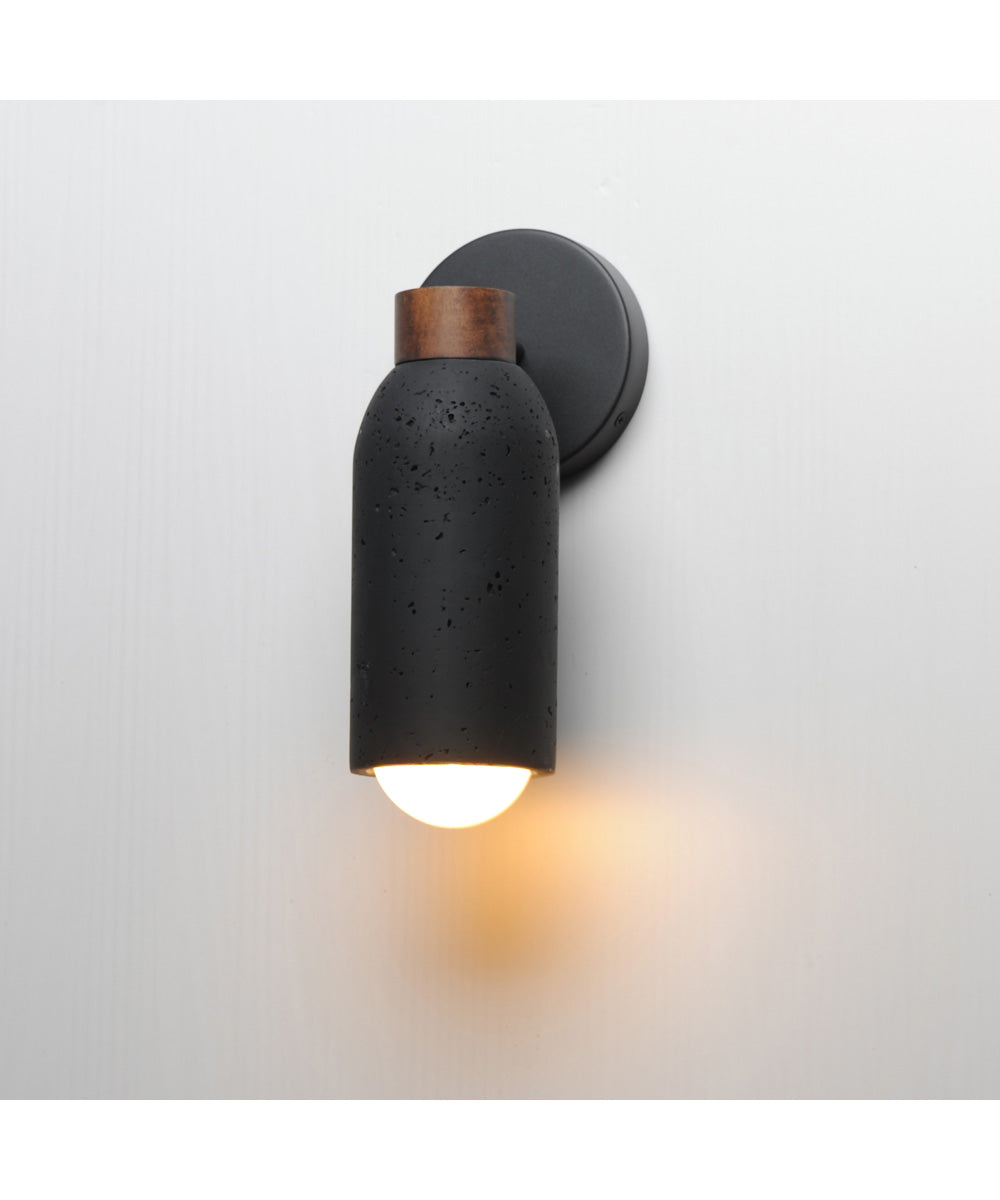 Pompeii 1-Light Wall Sconce Lava / Black