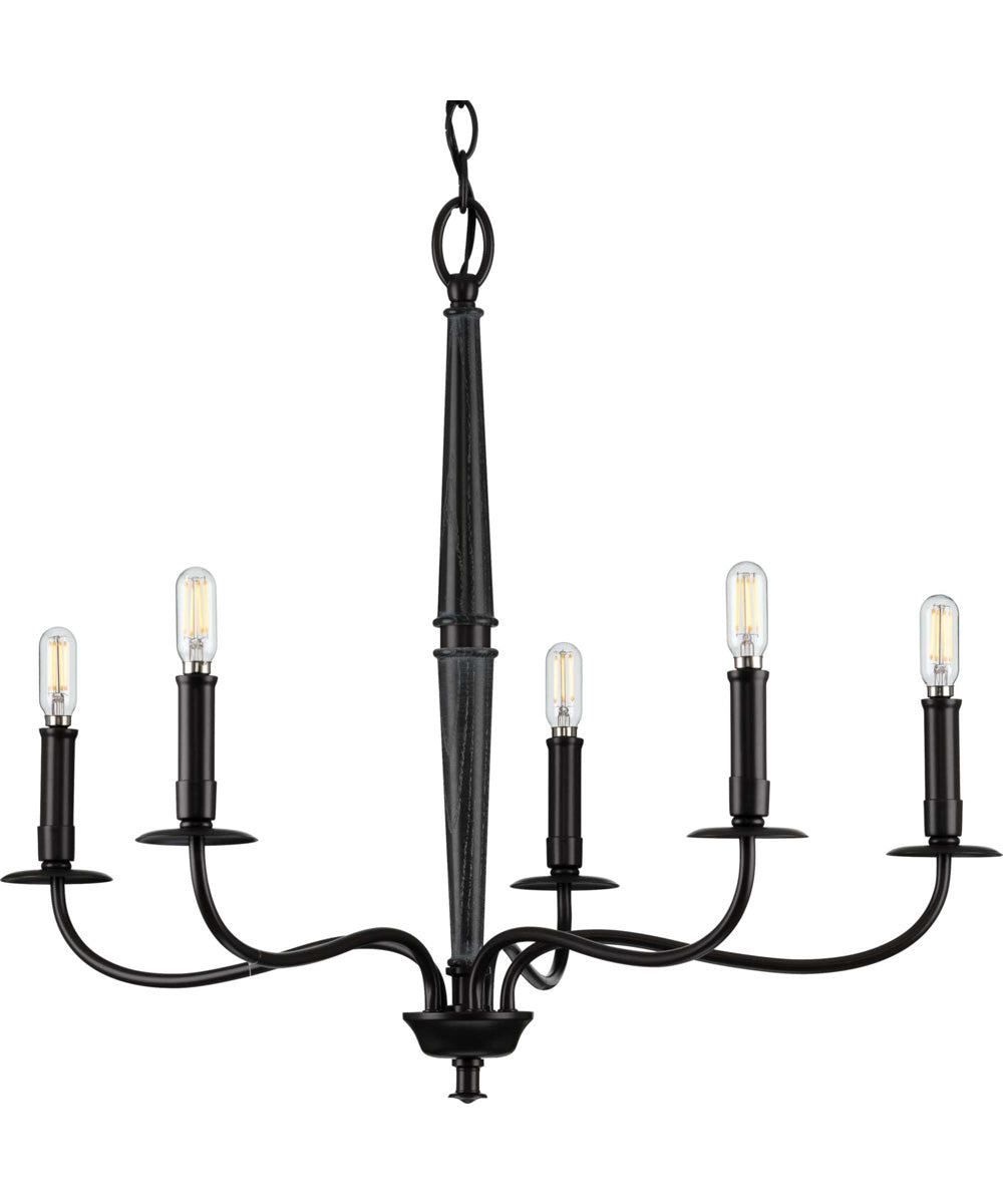 Durrell 5-Light Coastal Chandelier Light Matte Black