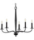 Durrell 5-Light Coastal Chandelier Light Matte Black