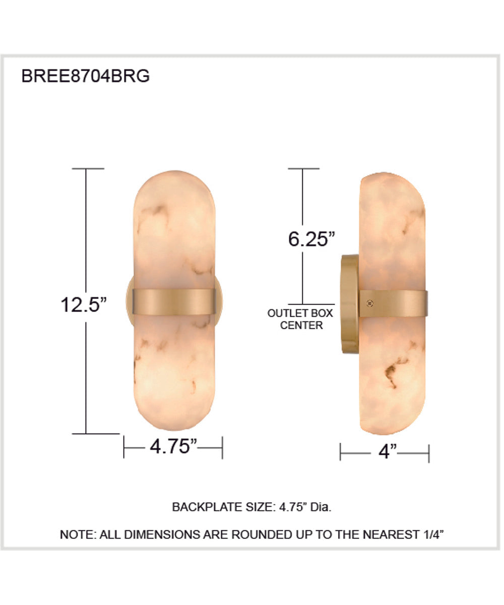 Bree 2-light Wall Sconce Brushed Gold