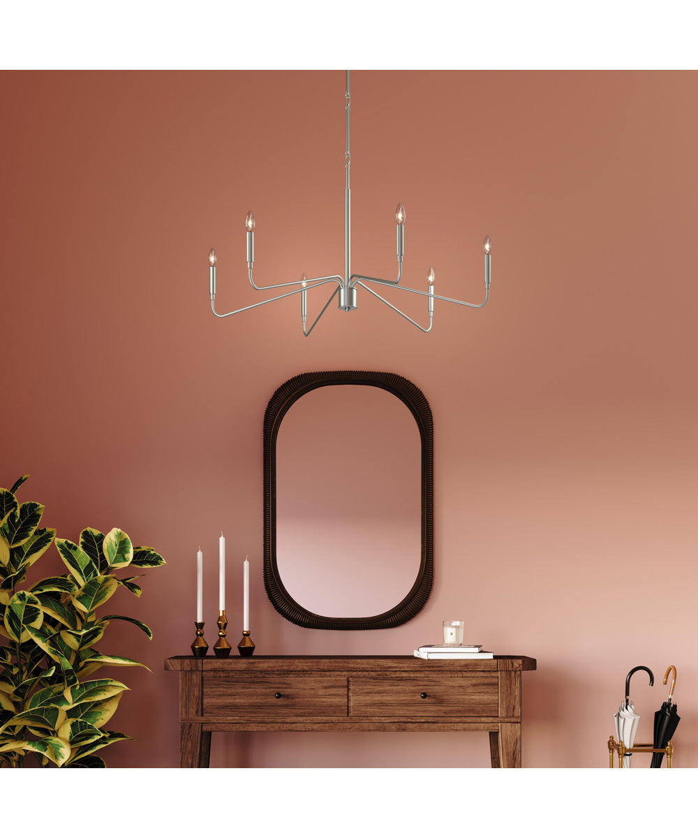 Pilar 6-Light Chandelier Brushed Nickel