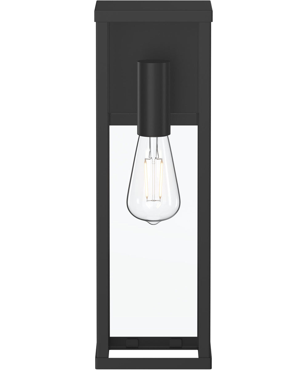 Ryle 1-Light Large Wall Lantern with Clear Glass Panels Matte Black