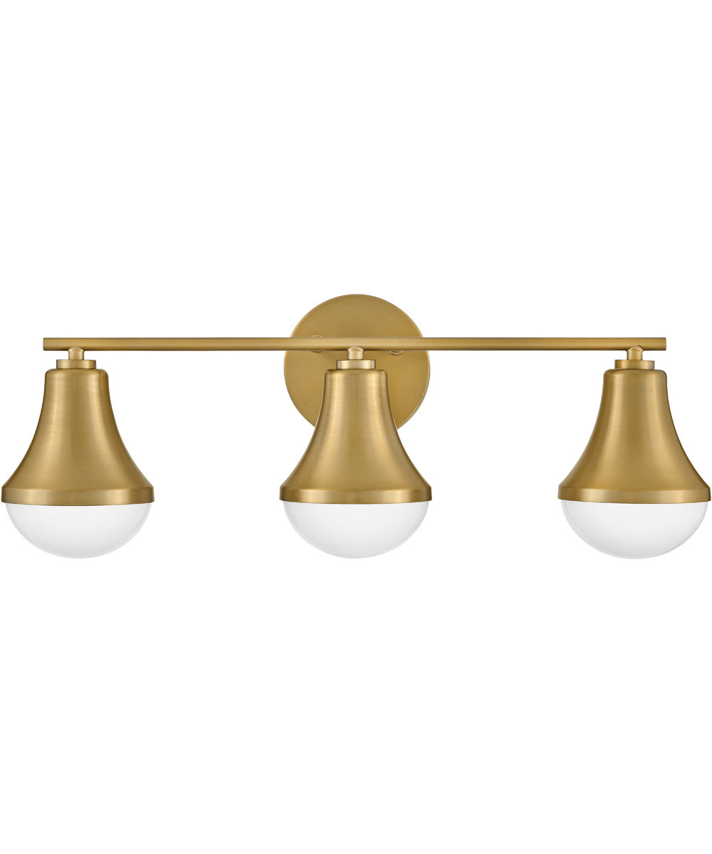 Haddie 3-Light Medium Three Light Vanity in Lacquered Brass