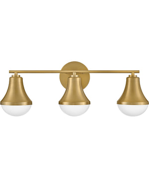 Haddie 3-Light Medium Three Light Vanity in Lacquered Brass