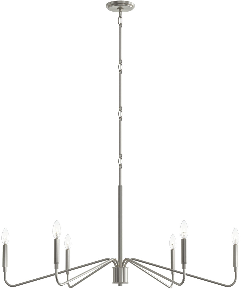 Pilar 6-Light Chandelier Brushed Nickel