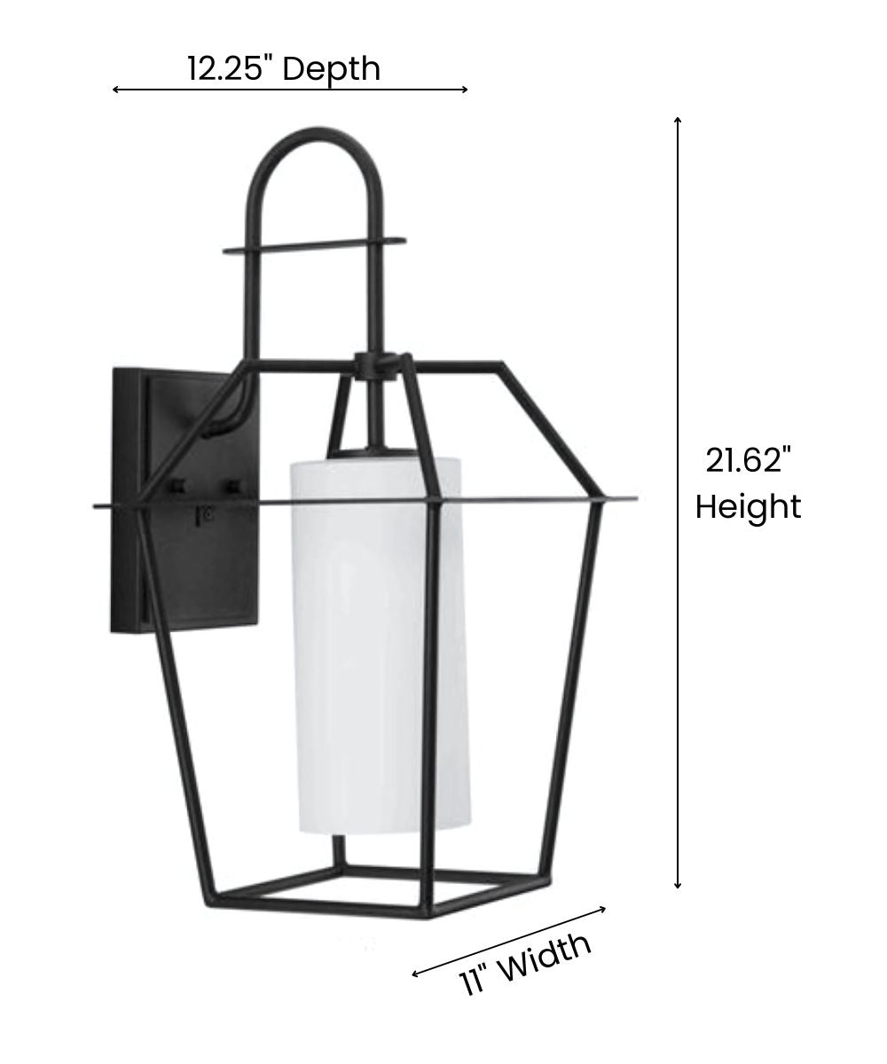 Chilton 1-Light 22"h Extra Large Outdoor Wall Lantern Etched Opal Glass Textured Black Finish by Progress