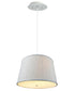 16" W 2 Light Pendant Textured Oatmeal Shade with Diffuser, White Cord
