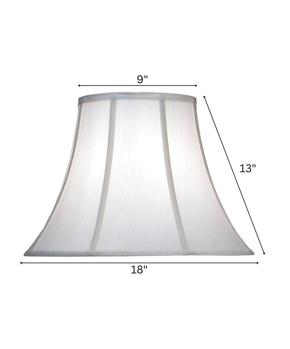 9x18x13 Off White Silk Shantung Bell Softback Lampshade